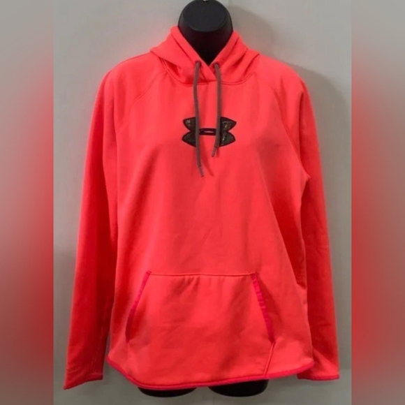 Under Armour Women's UA Neon Pink Camo Hoodie Sweatershirt Size L - Picture 4 of 7
